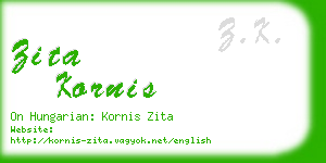 zita kornis business card